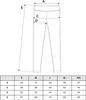 A size chart for leggings with measurements labeled A, C, D, and E for different sizes S, M, L, XL, and XXL. Produktbild-Vorschau