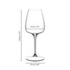 A clear product shot of a wine glass with dimensions indicated. Produktbild-Vorschau