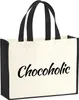 Huuraa Jutetasche Chocoholic Schriftzug 21 Liter Black Jute Produktbild-Vorschau 1