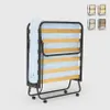 A foldable bed with a mattress is shown in a studio setting. Anteprima dell’immagine prodotto