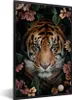 MuchoWow® MuchoWow® Gerahmtes Poster Tiger - Blumen - Produktbild-Vorschau 1
