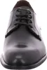 A close-up, front-facing view of a black leather shoe. Produktbild-Vorschau