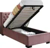 Boxbett 90 x 200 cm mit gestepptem Kopfteil - Velours - Produktbild-Vorschau 4