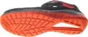 A side view of the sole of a black and red safety sandal. Produktbild-Vorschau