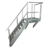 A galvanized steel staircase with a platform and railing, shown against a white background. Anteprima dell’immagine prodotto