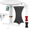 CASARIA® Stehtisch mit Husse 80 cm Klappbar Grau Rund Holz Produktbild-Vorschau 1