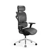 A black and gray ergonomic office chair with a headrest, shown from a side-angle against a white background. Anteprima dell’immagine prodotto