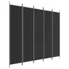 A black room divider made of fabric panels supported by thin metal poles. Produktbild-Vorschau
