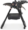 A side view of a black high chair with copper accents, shown on a white background. Produktbild-Vorschau