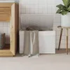 vidaXL Cesto per la biancheria con coperchio Bianco Anteprima dell’immagine prodotto 2