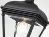 A close-up view of a black outdoor pendant light fixture, showing the glass panels and the light bulb inside. Produktbild-Vorschau
