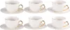 Set aus 6 Tassen mit Untertasse in Box ecru gestreift gold Produktbild-Vorschau 2