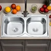 Lavello doppio Lavello da incasso Lavello in acciaio inox Anteprima dell’immagine prodotto 2