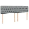 vidaXL Boxspringbett mit Matratze Hellgrau 200x200 cm Stoff Produktbild-Vorschau 7