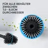 A close-up of a toilet brush head with text overlay indicating size compatibility. Produktbild-Vorschau