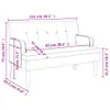 Diagram of a brown loveseat with dimensions labeled. Anteprima dell’immagine prodotto