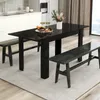 A dining table and two benches are set up in a kitchen or dining area. Anteprima dell’immagine prodotto