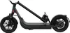 A side view of a black electric scooter against a white background. Voir les images du produit