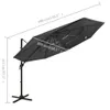 vidaXL Parasol z aluminiowym słupkiem 4-warstwowy antracyt Podgląd zdjęcia produktu 8