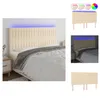 vidaXL LED Kopfteil Creme 180x5x118/128 cm Stoff -  Kopf- & Produktbild-Vorschau 1