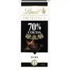 A product shot of a Lindt Excellence 70% Cocoa Dark Chocolate bar. Náhled obrázku produktu