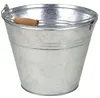 BURI Seau en zinc 10L avec poignée en bois Seau à eau Seau Voir les images du produit 1