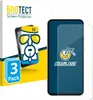 A product shot of a screen protector packaging and a smartphone with a screen protector applied. Produktbild-Vorschau