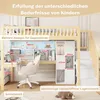MODFU Hochbett Kinderbett 90x200 mit LED,Multifunktional Produktbild-Vorschau 4