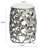 FineBuy Beistelltisch 40cm Silber mit weißer Marmor Produktbild-Vorschau 3