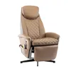 A light brown massage chair with quilted upholstery and white trim, shown from the front on a white background. Produktbild-Vorschau