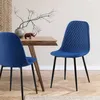 CLP 4er Set Stühle Giverny mit Ziernähten blau Material Produktbild-Vorschau 3