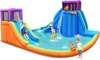 COSTWAY Aufblasbarer Wasserpark, Doppel-Wasserrutsche mit 4 Produktbild-Vorschau 1