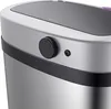 Close-up view of the top section of a silver sensor trash can. Náhľad obrázku produktu