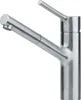 A stainless steel kitchen faucet with a pull-out spout is shown against a white background. Produktbild-Vorschau