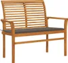 vidaXL Gartenbank mit Taupe Auflage 112 cm Massivholz Teak Produktbild-Vorschau 11
