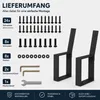 DanDiBo 2x Bankbeine Metall Schwarz mit Lehne Set Massiv Produktbild-Vorschau 3