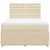 Möbel Boxspringbett mit Matratze Creme 140x200 cm Stoff - Produktbild-Vorschau 4