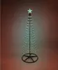 A cone-shaped Christmas tree decoration with white LED lights and a star on top, set against a gradient background. Podgląd zdjęcia produktu