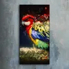 Wohnzimmer-Bild Leinwand Uhr Quarz 30x60 Papagei auf dem Produktbild-Vorschau 2