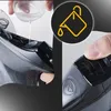 A collage showing a person filling a steam iron with water and a close-up of the iron's controls, with a graphic icon indicating water. Anteprima dell’immagine prodotto