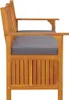 Side view of a wooden storage bench with a gray cushion. Náhled obrázku produktu