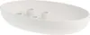 A white ceramic oval-shaped candle holder with three cylindrical candle holders inside. Produktbild-Vorschau