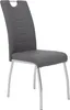 A single gray dining chair with a chrome metal frame is shown against a white background. Produktbild-Vorschau