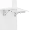 A close-up view of white folding shelf brackets attached to a white wall, supporting a white shelf. Anteprima dell’immagine prodotto
