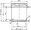 A technical drawing of a glass jar with dimensions and specifications. Náhled obrázku produktu