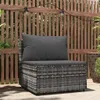 An outdoor patio scene with a rattan sofa and cushions, set against a wooden fence with string lights. Produktbild-Vorschau