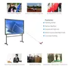 A large screen display with a telescopic pointer, surrounded by smaller images demonstrating various uses of flagpoles and pointers. Podgląd zdjęcia produktu