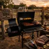 Smoker Grill Holzkohlegrill BBQ Grillwagen Räuchergrill Produktbild-Vorschau 11