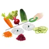 A collage of vegetables and slicing discs, demonstrating how a food processor attachment works. Anteprima dell’immagine prodotto