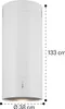 A white cylindrical range hood with measurement indicators. Náhľad obrázku produktu